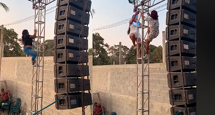 Mamás Acapulqueñas se trepan a estructura para bailar