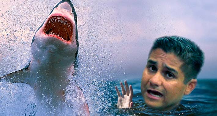 Un tiburón atrapa a Jacko Badillo