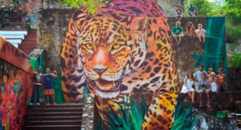 Así pintaron el mural del Coloso