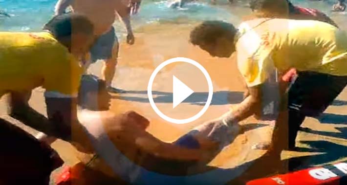 Rescatan a turista a punto de ahogarse en Puerto Marqués