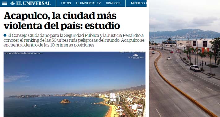 Ponen a Acapulco como la ciudad más violenta de México