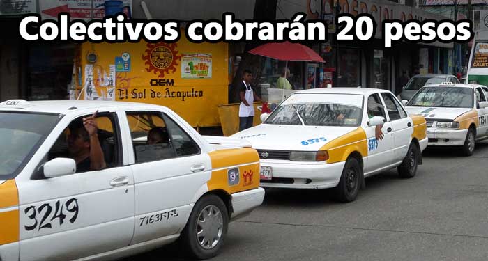 Taxis Colectivos aumentarán a 20 pesos
