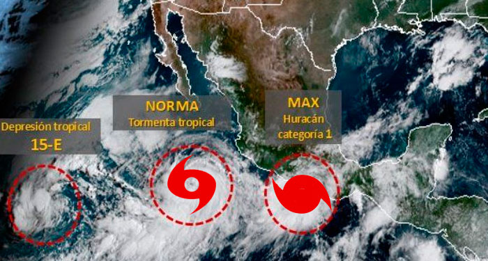 “Norma” la Tormenta Tropical que viene detrás de “Max”