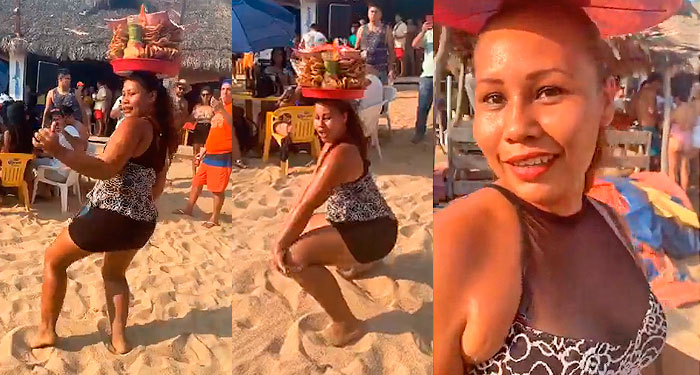 La guapa vendedora de quesadillas que baila en las playas de Acapulco