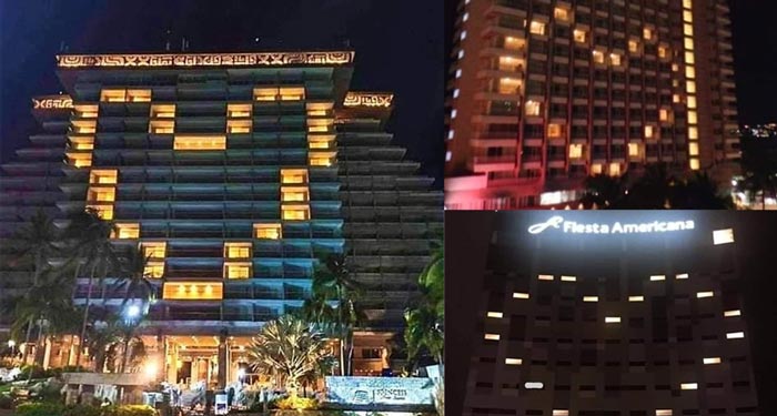 Hoteles de Acapulco se iluminan con un mensaje de esperanza