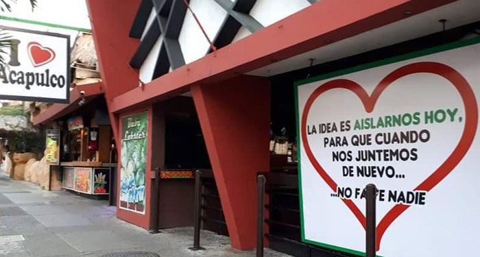 Con mensajes de esperanza; así cierran negocios en Acapulco